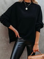 Milan Kiss Sweter w kolorze czarnym rozmiar: M. Czarne swetry Milan Kiss, m, bez wzorów, bez ramiączek. Za 123.53 zł.