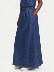Pieces Spódnica jeansowa Tenim 17157939 Granatowy Regular Fit. Niebieskie spódnice Pieces, xl, bez wzorów, z bawełny. Za 179.99 zł.