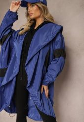 Niebieska Przejściowa Kurtka Bez Zapięcia z Kapturem Tariste. Niebieskie kurtki Renee, bez wzorów, z jeansu, z kapturem. W wyprzedaży za 59.99 zł.