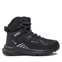 Trapery Lee Cooper. Czarne traperki Lee Cooper, bez wzorów, bez obcasa, bez zapięcia. Za 239.99 zł.
