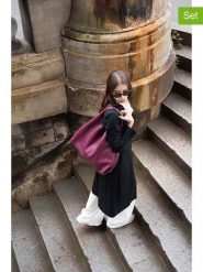 Maison héritage PARIS 2-częściowy zestaw "Perle" w kolorze fioletowym rozmiar: onesize. Różowe shopper bag maison héritage PARIS, bez wzorów, z materiału, na ramię, bez dodatków. Za 426.06 zł.