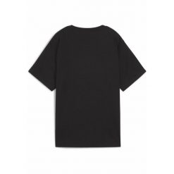Damska koszulka ESS TAPE o luźnym kroju PUMA Black. Czarne t-shirty sportowe Puma, xs, bez wzorów, bez ramiączek. W wyprzedaży za 99.00 zł.