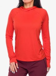 Bluza termoaktywna damska Rab Sonic Hoody. Brązowe bluzy RAB, s, bez wzorów, z materiału, bez kaptura, do biegania. Za 236.49 zł.