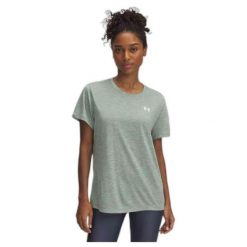Koszulka Damska Sportowa Under Armour Tech SSCc- Twist. Zielone t-shirty sportowe Under Armour, bez wzorów, bez ramiączek, na fitness i siłownię. W wyprzedaży za 48.11 zł.