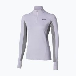 Bluza do biegania damska Mizuno Active Warm Half Zip. Niebieskie bluzy Mizuno, xl, bez wzorów, z elastanu, bez kaptura, do biegania. Za 179.99 zł.