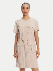 Liu Jo Sport Sukienka codzienna TA5128 T2921 Beżowy Regular Fit. Brązowe sukienki Liu Jo Sport, na co dzień, xs, bez wzorów, z wiskozy, sportowe, bez kołnierzyka, bez ramiączek, proste. Za 689.99 zł.