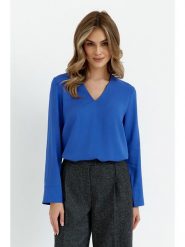 Stylove Bluzka w kolorze niebieskim rozmiar: L. Niebieskie bluzki Stylove, l, bez wzorów, z wiskozy, bez kołnierzyka, bez ramiączek. Za 145.60 zł.