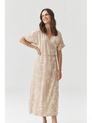 TATUUM Sukienka w kolorze beżowym rozmiar: 46. Brązowe sukienki Tatuum, na co dzień, bez wzorów, z wiskozy, bez kołnierzyka, bez ramiączek, maxi, proste. Za 187.96 zł.