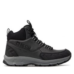 Trapery Big Star Shoes. Szare traperki BIG STAR SHOES, bez wzorów, retro, bez obcasa, bez zapięcia. Za 379.99 zł.
