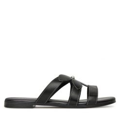 Klapki Lasocki. Czarne klapki Lasocki, bez wzorów, bez obcasa, bez zapięcia. Za 129.99 zł.