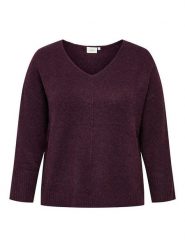 ONLY Carmakoma Sweter w kolorze bordowym rozmiar: 50/52. Czerwone swetry Only Carmakoma, bez wzorów, bez ramiączek. Za 105.14 zł.