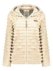 Geographical Norway Kurtka polarowa "Trebelle" w kolorze kremowym rozmiar: XL. Brązowe kurtki Geographical Norway, xl, bez wzorów, z polaru, bez kaptura. Za 152.98 zł.