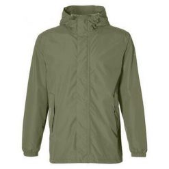 Kurtka przeciwdeszczowa na rower Hoga unisex, oliwkowa. Zielone kurtki BASIL, bez wzorów, sportowe, bez kaptura. Za 419.90 zł.