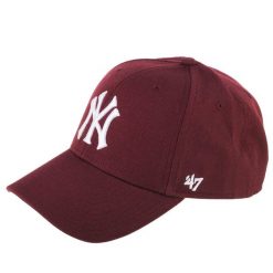 Czapka z daszkiem dla dorosłych 47 Brand New York Yankees. Czerwone czapki z daszkiem 47 Brand, bez wzorów, z wełny, sportowe. Za 173.50 zł.
