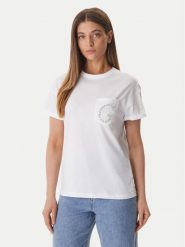 Guess T-Shirt W6GI17 K3037 Biały Regular Fit. Białe t-shirty Guess, m, z aplikacjami, z bawełny, bez kołnierzyka, bez ramiączek. Za 209.99 zł.