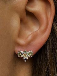 Les Favorites Pozłacane kolczyki-wkrętki z cyrkoniami rozmiar: onesize. Zielone kolczyki Les Favorites, z cyrkonią, pozłacane. Za 108.99 zł.