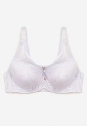 Biały Koronkowy Biustonosz Full Cup Ozdobiony Cyrkoniami Helleboria. Białe biustonosze Renee, bez wzorów, z koronki. W wyprzedaży za 35.99 zł.