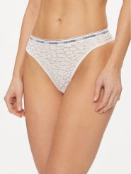 Calvin Klein Underwear Stringi 000QD5051E Biały. Białe stringi Calvin Klein Underwear, bez wzorów, z syntetyku. Za 49.99 zł.