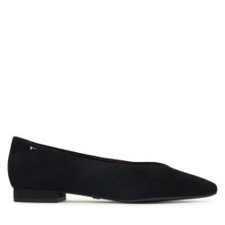 Baleriny Tamaris. Czarne baleriny Tamaris, bez wzorów, bez obcasa, bez zapięcia. Za 324.99 zł.