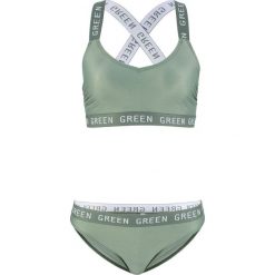 Bikini z biustonoszem bustier (2 części), zrównoważony produkt bonprix oliwkowy. Bikini bonprix. Za 59.99 zł.
