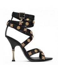 Just Cavalli Sandały 80RA3S40 ZSE55 Czarny. Czarne sandały Just Cavalli, bez wzorów, ze skóry, bez obcasa, na szpilce, bez zapięcia. Za 1,119.00 zł.