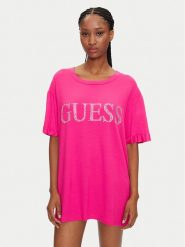 Guess T-Shirt E5GI07 K68D2 Różowy Regular Fit. Czerwone t-shirty Guess, s, z aplikacjami, z wiskozy, bez kołnierzyka, bez ramiączek. Za 179.99 zł.