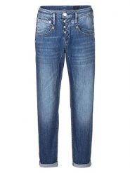 Herrlicher Dżinsy "Shyra" - Tapered fit - w kolorze niebieskim rozmiar: W25. Niebieskie jeansy Herrlicher, bez wzorów, klasyczne, z podwyższonym stanem. Za 167.28 zł.