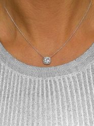 DI GIORGIO Srebrny naszyjnik z elementem ozdobnym - dł. 40 cm rozmiar: onesize. Szare naszyjniki DI GIORGIO, z materiału, z cyrkonią, srebrne. Za 126.15 zł.