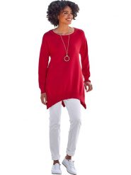 Heine Sweter w kolorze czerwonym rozmiar: 44. Czerwone swetry Heine, bez wzorów, z bawełny, bez ramiączek. Za 87.61 zł.