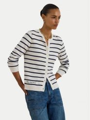 LAUREN RALPH LAUREN Kardigan 200P03495001 Biały Slim Fit. Białe swetry Lauren Ralph Lauren, xxl, bez wzorów, z bawełny, bez ramiączek. Za 949.99 zł.