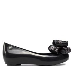 Baleriny Melissa. Czarne baleriny Melissa, bez wzorów, bez obcasa, bez zapięcia. Za 209.99 zł.