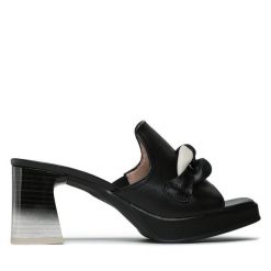 Klapki Hispanitas. Czarne klapki Hispanitas, bez wzorów, bez obcasa, bez zapięcia. Za 339.99 zł.
