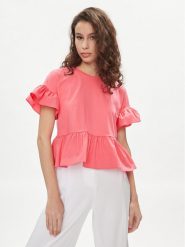 Liu Jo Bluzka MA4345 J6308 Różowy Relaxed Fit. Czerwone bluzki Liu Jo, s, bez wzorów, z bawełny, bez kołnierzyka, bez ramiączek. Za 289.99 zł.