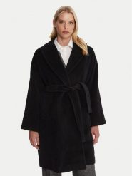 Marella Płaszcz wełniany Scherzo 2523016102 Czarny Regular Fit. Czarne płaszcze Marella, na zimę, bez wzorów, z wełny, bez kaptura. Za 2,999.00 zł.