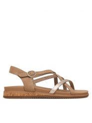 Skechers Sandały Desert Kiss Low 114713/TPE Brązowy. Brązowe sandały Skechers, bez wzorów, ze skóry, bez obcasa, na płaskiej podeszwie, bez zapięcia. Za 229.99 zł.