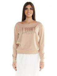 Bluza z kaptur na co dzień na siłownię. Niebieskie bluzy LEONE 1947 APPAREL, bez wzorów, z dresówki, bez ramiączek, bez kaptura. Za 84.16 zł.