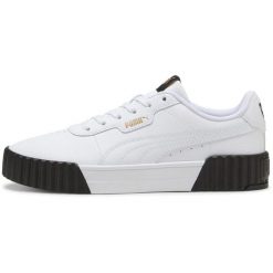 Buty sportowe Puma Carina 3.0. Białe buty sportowe lifestyle Puma, bez wzorów, ze skóry ekologicznej, sportowe, bez zapięcia. Za 279.99 zł.