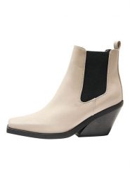 ONLY Botki "Bunny" w kolorze kremowo-czarnym rozmiar: 38. Brązowe botki ONLY, bez wzorów, bez obcasa, bez zapięcia. Za 238.45 zł.