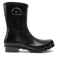 Kalosze KARL LAGERFELD. Czarne kalosze KARL LAGERFELD, bez wzorów, bez zapięcia. Za 369.99 zł.