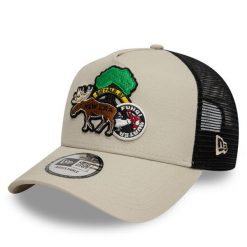 Czapka z daszkiem New Era. Brązowe czapki z daszkiem New Era, bez wzorów. Za 99.99 zł.