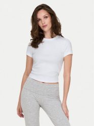 ONLY T-Shirt Val 15339774 Biały Slim Fit. Białe t-shirty ONLY, s, bez wzorów, z bawełny, bez kołnierzyka, bez ramiączek. Za 59.99 zł.