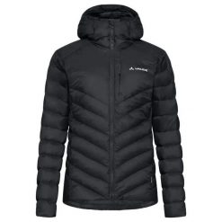 Damska kurtka z kapturem zapinana na zamek VAUDE Monviso Down Hooded. Czarne kurtki Vaude, bez wzorów, z hardshellu, z kapturem. Za 1,274.50 zł.