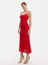 Bardot Sukienka koktajlowa 57998DB1 Czerwony Regular Fit. Czerwone sukienki Bardot, bez wzorów, z bawełny, wizytowe, bez kołnierzyka, bez ramiączek. Za 289.99 zł.
