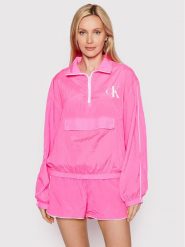 Calvin Klein Jeans Kurtka anorak J20J219008 Różowy Relaxed Fit. Czerwone kurtki Calvin Klein Jeans, xs, bez wzorów, z jeansu, bez kaptura. Za 599.99 zł.