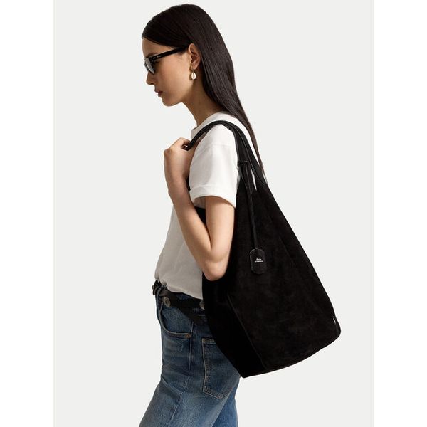 Torebka Polo Ralph Lauren. Czarne shopper bag Polo Ralph Lauren, bez wzorów, bez dodatków. Za 3,499.00 zł.