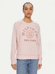 Tommy Hilfiger Bluza Varsity WW0WW41239 Różowy Regular Fit. Czerwone bluzy Tommy Hilfiger, xs, bez wzorów, z bawełny, bez ramiączek, bez kaptura. Za 359.99 zł.
