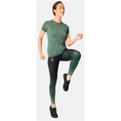 Koszulka tech. damska Odlo T-shirt crew neck s/s ZEROWEIGHT CERAMIC. Zielone t-shirty sportowe ODLO, s, bez wzorów, bez ramiączek. W wyprzedaży za 169.99 zł.