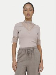 ONLY Bluzka Tilde 15335353 Beżowy Slim Fit. Brązowe bluzki ONLY, xl, bez wzorów, z wiskozy, bez kołnierzyka, bez ramiączek. Za 119.99 zł.