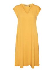 Vero Moda Sukienka "Marijune" w kolorze żółtym rozmiar: S. Żółte sukienki Vero Moda, s, bez wzorów, bez kołnierzyka, bez ramiączek, midi. Za 60.73 zł.