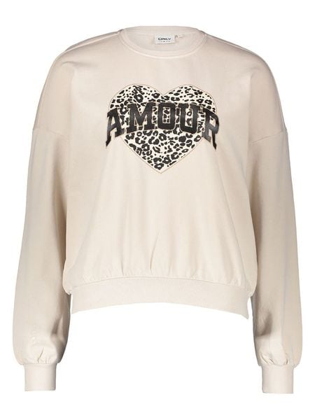 ONLY Bluza w kolorze kremowym rozmiar: S. Brązowe bluzy ONLY, s, bez wzorów, z bawełny, bez kaptura. Za 69.95 zł.